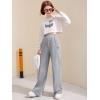imageVerdusa Girls Causal Elastic Waist Sweatpants Straight Leg Joggers with PocketsLight Grey