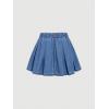 imageVerdusa Girls Pleated Denim Skirt Elastic Waist A Line Flared Mini SkirtDark Wash