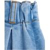 imageVerdusa Girls Pleated Denim Skirt Elastic Waist A Line Flared Mini SkirtLight Wash