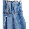 imageVerdusa Girls Pleated Denim Skirt Elastic Waist A Line Flared Mini SkirtMedium Wash