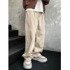 imageVerdusa Mens Casual Drawstring Elastic Waist Wide Leg Pants Long Trousers with PocketsApricot
