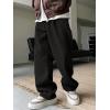 imageVerdusa Mens Casual Drawstring Elastic Waist Wide Leg Pants Long Trousers with PocketsBlack