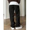 imageVerdusa Mens Casual Drawstring Elastic Waist Wide Leg Pants Long Trousers with PocketsBlack