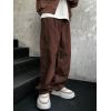imageVerdusa Mens Casual Drawstring Elastic Waist Wide Leg Pants Long Trousers with PocketsBrown