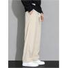 imageVerdusa Mens Casual Straight Leg Pants Drawstring Waist Loose Trousers with PocketsApricot