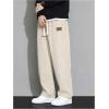 imageVerdusa Mens Casual Straight Leg Pants Drawstring Waist Loose Trousers with PocketsApricot