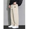 imageVerdusa Mens Casual Straight Leg Pants Drawstring Waist Loose Trousers with PocketsApricot