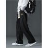 imageVerdusa Mens Casual Straight Leg Pants Drawstring Waist Loose Trousers with PocketsBlack