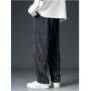 imageVerdusa Mens Casual Straight Leg Pants Drawstring Waist Loose Trousers with PocketsDark Grey