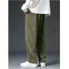 imageVerdusa Mens Casual Straight Leg Pants Drawstring Waist Loose Trousers with PocketsGreen