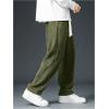 imageVerdusa Mens Casual Straight Leg Pants Drawstring Waist Loose Trousers with PocketsGreen