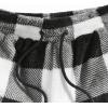 imageVerdusa Mens Flannel Buffalo Plaid Pajama Pants Fuzzy Pj Pants with PocketsBlack and White