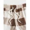 imageVerdusa Mens Flannel Buffalo Plaid Pajama Pants Fuzzy Pj Pants with PocketsBrown