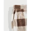 imageVerdusa Mens Flannel Buffalo Plaid Pajama Pants Fuzzy Pj Pants with PocketsBrown