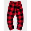 imageVerdusa Mens Flannel Buffalo Plaid Pajama Pants Fuzzy Pj Pants with PocketsRed