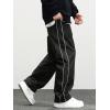 imageVerdusa Mens Track Pants Straight Leg Acitve Streetwear Elastic Waist Parachute Pants with PocketsBlack