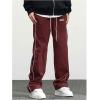imageVerdusa Mens Track Pants Straight Leg Acitve Streetwear Elastic Waist Parachute Pants with PocketsBurgundy