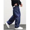 imageVerdusa Mens Track Pants Straight Leg Acitve Streetwear Elastic Waist Parachute Pants with PocketsDark Blue