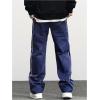imageVerdusa Mens Track Pants Straight Leg Acitve Streetwear Elastic Waist Parachute Pants with PocketsDark Blue