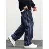 imageVerdusa Mens Track Pants Straight Leg Acitve Streetwear Elastic Waist Parachute Pants with PocketsDeep Blue