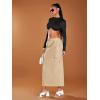 imageVerdusa Womens Casual Elastic Waist Pocket Side Long Cargo Skirt