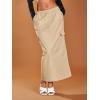 imageVerdusa Womens Casual Elastic Waist Pocket Side Long Cargo Skirt