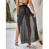 imageVerdusa Womens Chiffon Beach Swimsuit Cover Up Split Thigh Bikini Maxi SkirtBlack