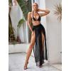 imageVerdusa Womens Chiffon Beach Swimsuit Cover Up Split Thigh Bikini Maxi SkirtBlack