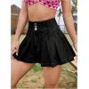 imageVerdusa Womens Denim Skirt Button Up High Waist A Line Mini Pleated Jean SkirtBlack