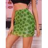 imageVerdusa Womens Floral Mesh Overlay Elastic Waist Bodycon Mini Skirt01 Green