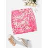imageVerdusa Womens Floral Mesh Overlay Elastic Waist Bodycon Mini SkirtHot Pink