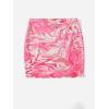 imageVerdusa Womens Floral Mesh Overlay Elastic Waist Bodycon Mini SkirtHot Pink