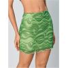 imageVerdusa Womens Floral Mesh Overlay Elastic Waist Bodycon Mini SkirtMarble Green