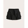 imageVerdusa Womens Pocket Front Pleated Mini Skirt Casual High Waist A Line Cargo SkirtBlack