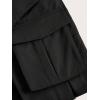 imageVerdusa Womens Pocket Front Pleated Mini Skirt Casual High Waist A Line Cargo SkirtBlack