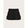 imageVerdusa Womens Pocket Front Pleated Mini Skirt Casual High Waist A Line Cargo SkirtBlack