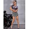 imageVerdusa Womens Pocket Front Pleated Mini Skirt Casual High Waist A Line Cargo SkirtGrey