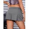 imageVerdusa Womens Pocket Front Pleated Mini Skirt Casual High Waist A Line Cargo SkirtGrey