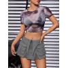 imageVerdusa Womens Pocket Front Pleated Mini Skirt Casual High Waist A Line Cargo SkirtGrey