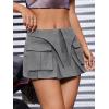 imageVerdusa Womens Pocket Front Pleated Mini Skirt Casual High Waist A Line Cargo SkirtGrey