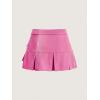 imageVerdusa Womens Pocket Front Pleated Mini Skirt Casual High Waist A Line Cargo SkirtHot Pink