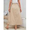 imageVerdusa Womens Pocket Side Elastic Waist A Line Maxi Long SkirtKhaki