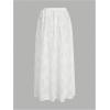 imageVerdusa Womens See Through Lace Skirts Elastic High Waist Sheer A Line Long SkirtWhite