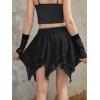 imageVerdusa Womens Y2K Tiered Layer Lettuce Trim Asymmetrical Hem Tie Knot Side Skirt