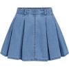 imageVerdusa Girls Pleated Denim Skirt Elastic Waist A Line Flared Mini SkirtMedium Wash