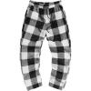 imageVerdusa Mens Flannel Buffalo Plaid Pajama Pants Fuzzy Pj Pants with PocketsBlack and White