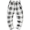 imageVerdusa Mens Flannel Buffalo Plaid Pajama Pants Fuzzy Pj Pants with PocketsGrey