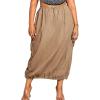 imageVerdusa Womens Plus Size Drawstring Waist Pocket Side Long Cargo SkirtCamel