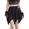 imageVerdusa Womens Y2K Tiered Layer Lettuce Trim Asymmetrical Hem Tie Knot Side Skirt