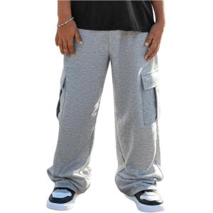 imageVerdusa Boys Loose Cargo Pants Elastic Waist Baggy Joggers with PocketsGrey